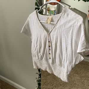 White waist fitted blouse!